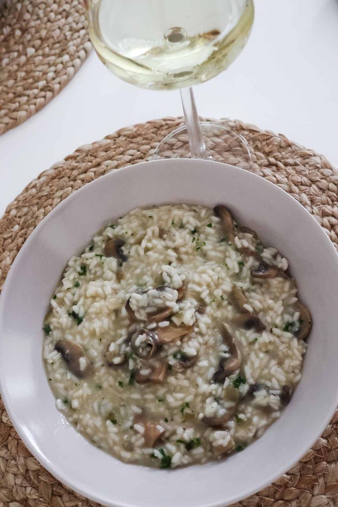 valkoviini sienirisotto